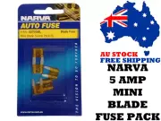 Narva 52705BL 5 AMP MINI Blade Fuse Pack - Car Amplifiers, Auto Electrical