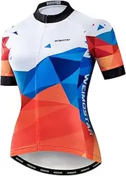 [Weimostar] Women's Cycling Jersey Short Sleeve Bike Shirts Breathable Cycling Tops Reflective