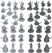 40 Miniatures Fantasy Tabletop RPG Figures for Dungeons and Dragons, Pathfinder Roleplaying Games. 28MM Scaled Miniatures, 10 Unique Designs, Bulk Unpainted, Great for D&D/DND