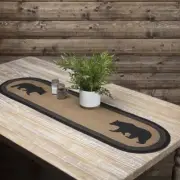 Table Runner Wyatt Jute Rustic 13x48 Oval Bear Braided Kitchen Decor VHC Brands