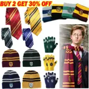 Harry Potter Scarf & Gloves Gryffindor Slytherin Ravenclaw Hufflepuff Gift AU