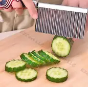 2pcs Crinkle Veggie Potato Chip Cutter With Wavy Blade French Fry Kitchen Tool
