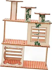 HANABASS Wooden Squirrel House Decorative Hideout Ladder for Dwarf Hamsters Gerbils and Small Pets