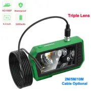 Endoscope Camera 1080P HD Triple Lens Borescope Inspection Camera 4.3" IPS IP67