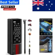 Fast Inflate 150 PSI Tire Pump - LED Light & Digital Pressure Gauge Included