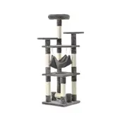 Cat Tree Cat Scratching Tree Post 132cm - Light Grey