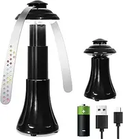 Camping Lantern/Food Repellent Fan. Compact Size, Easy Storage, Multi-Functional Food Fan: Daytime Fly Deterrent, Nighttime Dining Illumination. Patent No.: 202411865(Black, Pack of 2)
