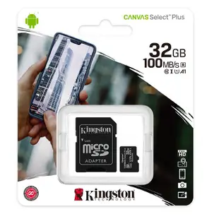 KINGSTON 32GB 32G microSDHC 100MB/s Plus microSD U1 C10 記憶卡