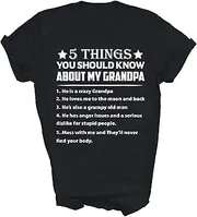 [Generic] 5 Things You Know About My Grandpa He is My Grandpa Papa Granddad Grandfather Gift Unisex Shirt