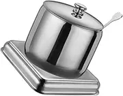 Ciieeo Stainless Steel Seasoning Pot Space Saving Condiment Storage Box with Spoon for Salt Sugar and Spices for Home Use and Outdoor Bbq