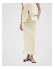 [Unison] Tailored Maxi Skirt in Wheat