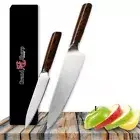 Chef Utility Knife Set German Stainless Steel Wood Handle Slicing Paring Gyuto L