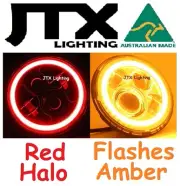 7" Headlights RED Halo Flash AMBER Ford Bedford Truck Panel Van E150