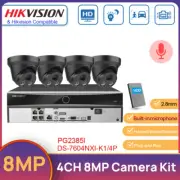 Hikvision AcuSense 4K 4CH 4POE NVR 8MP MIC IR Security Camera System Plug Play