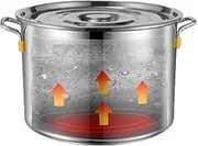 Soup Pot, Stainless Steel Soup Shovel, Cooking Pot, Steam Cookware, Stew Pot, Canning Pot, Sauce Pot for Oil, Soup, Brine, Pasta, Rice Handle Prevent Burns, Make Sure A