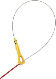 X AUTOHAUX Engine Oil Dipstick No.266112F000 Oil Level Dip Stick Double Hole Indicator for Hyundai Santa Fe(DM) 2.2T 2012-2014 Plastic Metal Yellow Silver Tone