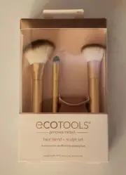 EcoTools Precious Metals Makeup Brush Face Blender Sculpt 4-Piece Set Pink Rose