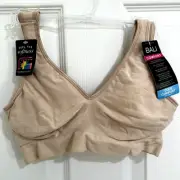 NEW Bali Comfort Revolution AllAround Comfort Flexes To Fit Bra Small Soft Taupe
