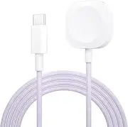 Watch Charger for Apple Watch Series 9/8/7/6/5/4/3/2/1 Charger, 3.3ft USB/USB C Upgraded Braid Magnetic Fast Charging Cable for iWatch 9 8 7 6 SE SE2 5 4 3 2 1 (Purple, USB-C)
