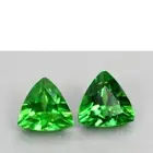 NATURAL TERRIFIC GREEN TRILLION PAIR 3.5 MM TSAVORITE GARNET