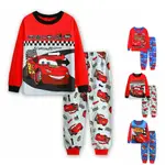 2 件裝迪士尼汽車 MCQUEEN 嬰兒兒童兒童男孩長袖睡衣套裝睡衣