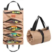 Tool Roll up Bag,Rolling Tool Bag, Canvas Wrench Organizer & Tool Pouch, 5 Zi...