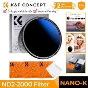 K&F Concept Variable ND2-2000 Neutral Density Filter49/52/55/58/62/67/72/77/82mm
