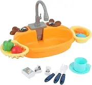 Kids Kitchen Sink Toys Electric Dishwasher Playset for Children Above 3 Years Old