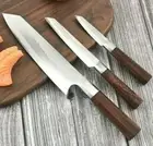Kiritsuke Utility Paring Knife Set Damascus Steel VG10 Core Wood Handle Slicing