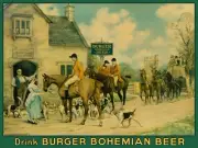 Burger Beer of Cincinnati, OhiO NEW METAL SIGN: Foxhunting Theme, Beagles