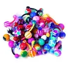 10 pcs 14G MIX FLEXIBLE ACRYLIC UV BELLY BUTTON NAVEL RING BODY JEWELRY PIERCING