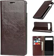Cavor for Google Pixel 6 Case, Crazy Horse Pattern PU Leather Book Folio Flip Wallet Case Phone Cover with Kickstand Feature & Card Slots for Pixel6 5G (6.4") - Dark Brown