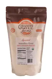 Stone Ground Sprouted Organic Semolina Flour, 30 oz