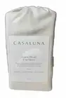 CASALUNA Linen Blend Flat Sheet Full 85”X 96” Snowfall White