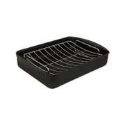 Scanpan Classic Small 34cm/3.25L Aluminium Roaster Oven Baking Tray w/Rack Black