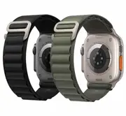 Alpine G Hook Wristband For Apple Watch 8 /7 /SE /6 /5 /4 /3 /2 /1 Ultra Strap Replacement Wrist Band (38mm 40mm 41mm - Black+Green)