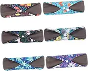 Healvian 6pcs Bamboo Charcoal Sanitary Pads Reusable Washable Menstrual Pad Cotton Cloth for Daily Travel Exercise