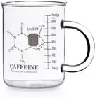 Caffeine Beaker Mug - Chemistry Molecule 16 Oz Borosilicate Glass Coffee Mug wit