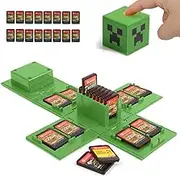 Nintendo Switch Game Card Case, Game Card Holder for Nintendo Switch Games with 16 Slots (Minecraft Green)
