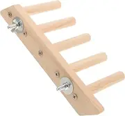 SUPVOX Bird Ladder Perch Cage Wooden Stand Parrot Climbing Toy, Light Yellow, 8.66 x 3.94 x 1.38 Inches for Budgies, Cockatiels, Parakeets