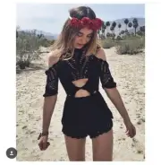 BNWT - ALICE MCCALL "Hocus Pocus" black crochet coachella jumpsuit playsuit 8