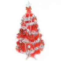 在飛比找PChome24h購物優惠-【摩達客】台灣製4尺(120cm)特級紅色松針葉聖誕樹 (銀