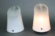 Murano table lamp , hand blown white smoked glass. THIS LISTING IS FOR ONE LAMP