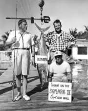 Anglers Pose On The Dock With King Mackerel In Bimini 1954 Old Fishing Photo
