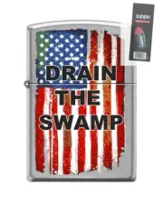Zippo 82271 drain swamp usa distressed american flag Lighter + FLINT PACK