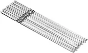 Cabilock 20PCS Food Grade Stainless Steel Barbecue Skewers Rust BBQ Needles Long Reusable BBQ Sticks for Outdoor Parties Camping and Barbecue Restaurants Silver