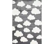 Cheapest Rugs Online Piccolo Cloud Kids in Dark Grey and White Rug