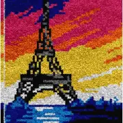 Eiffel Tapestry Treasures: Latch Hook Kit for Home Decor - Rug Printed Canvas wi