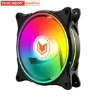 COOLMOON Water Cooling 12V 4 Pin PWM 5V 3Pin ARGB Aura Sync PC Case Fan (Black)