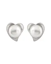 Splendid Pearls Silver 6.5-7mm Freshwater Pearl Studs